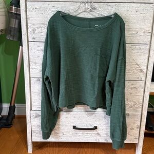 SALE🐣Aerie Dark Green Long Sleeve Pocket Shirt